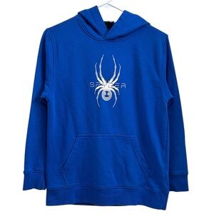 Spyder Blue Kids Hoodie Blue with White Logo Sz Large (14/16)